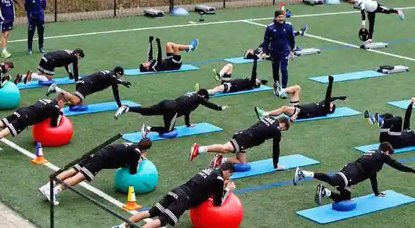 Entrenamiento del Atlético de Madrid empleando los principios del Pilates